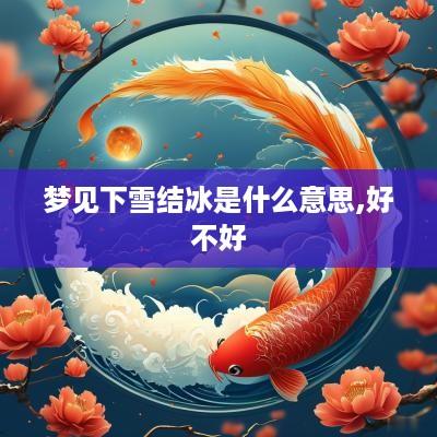 梦见下雪结冰是什么意思,好不好