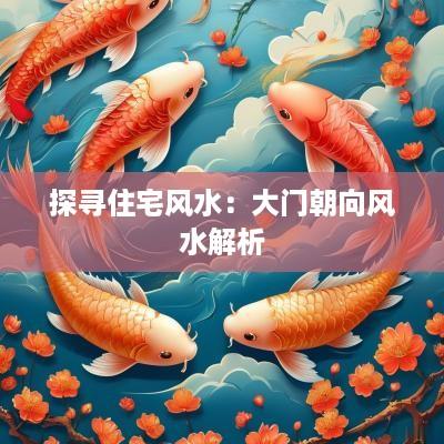 探寻住宅风水：大门朝向风水解析