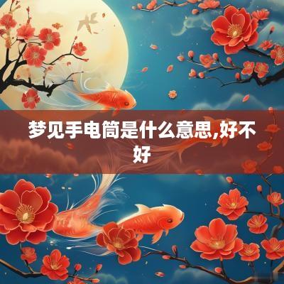 梦见手电筒是什么意思,好不好