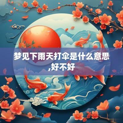 梦见下雨天打伞是什么意思,好不好