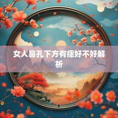 女人鼻孔下方有痣好不好解析