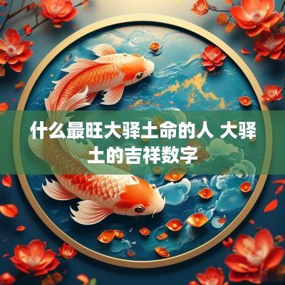 什么最旺大驿土命的人 大驿土的吉祥数字