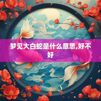 梦见大白蛇是什么意思,好不好
