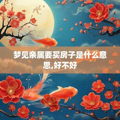 梦见亲属要买房子是什么意思,好不好
