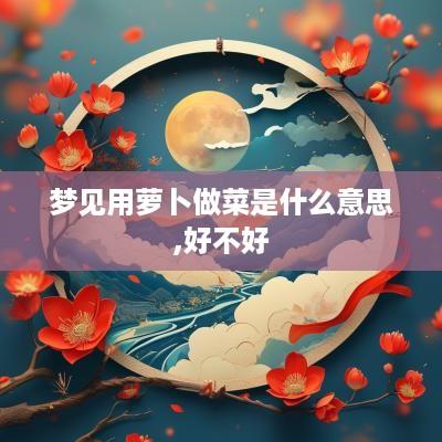 梦见用萝卜做菜是什么意思,好不好