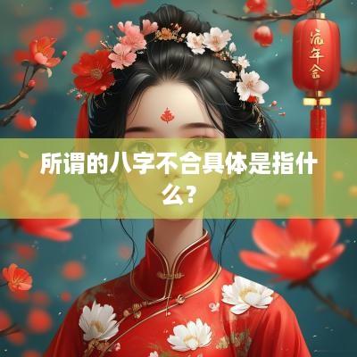 所谓的八字不合具体是指什么？