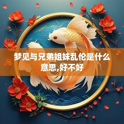 梦见与兄弟姐妹乱伦是什么意思,好不好