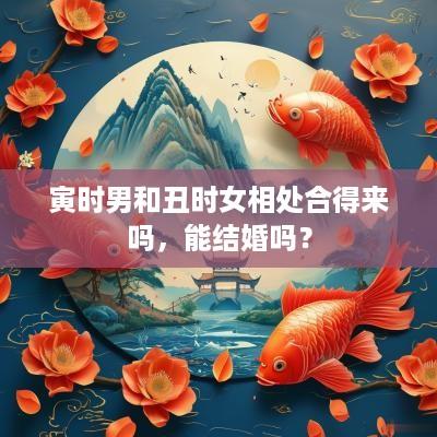 寅时男和丑时女相处合得来吗，能结婚吗？
