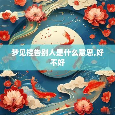 梦见控告别人是什么意思,好不好