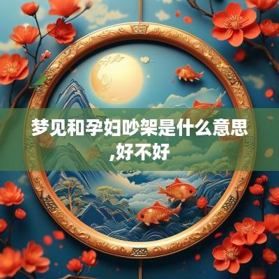 梦见和孕妇吵架是什么意思,好不好