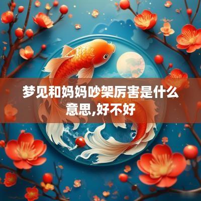 梦见和妈妈吵架厉害是什么意思,好不好