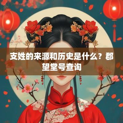 支姓的来源和历史是什么？郡望堂号查询