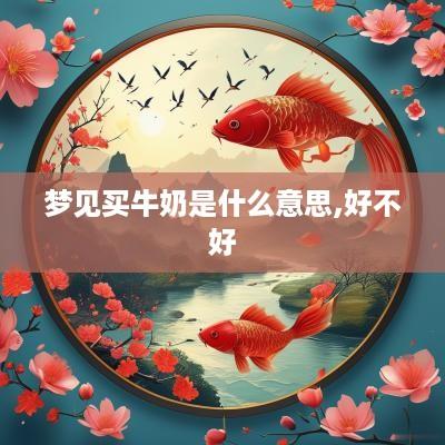 梦见买牛奶是什么意思,好不好
