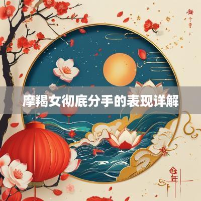 摩羯女彻底分手的表现详解