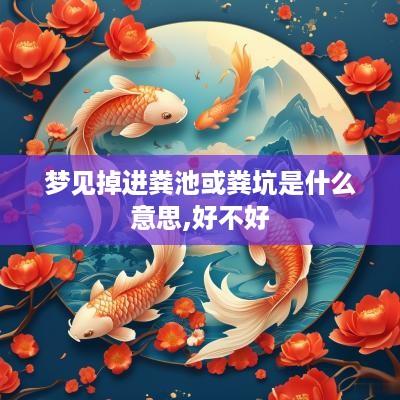 梦见掉进粪池或粪坑是什么意思,好不好