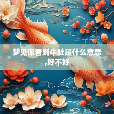 梦见你看到牛肚是什么意思,好不好