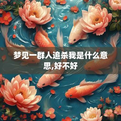 梦见一群人追杀我是什么意思,好不好