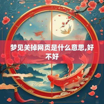 梦见关掉网页是什么意思,好不好