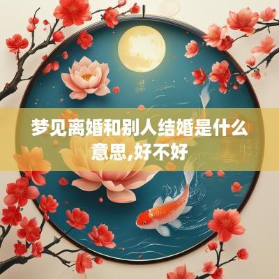 梦见离婚和别人结婚是什么意思,好不好