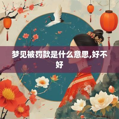 梦见被罚款是什么意思,好不好