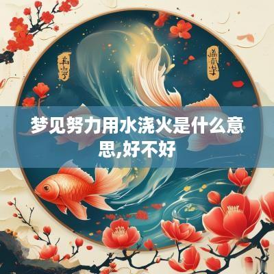 梦见努力用水浇火是什么意思,好不好