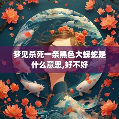 梦见杀死一条黑色大蟒蛇是什么意思,好不好