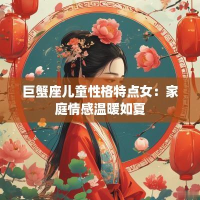 巨蟹座儿童性格特点女：家庭情感温暖如夏