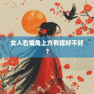 女人右嘴角上方有痣好不好？