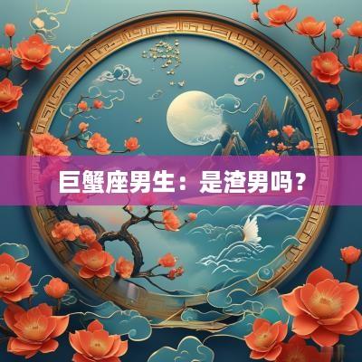 巨蟹座男生：是渣男吗？