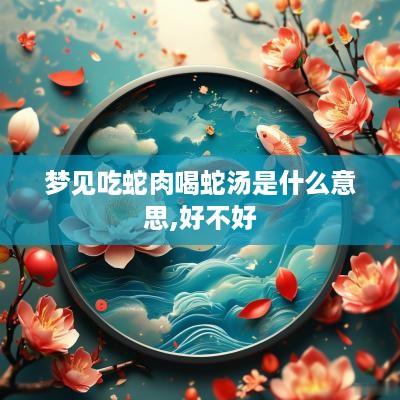 梦见吃蛇肉喝蛇汤是什么意思,好不好