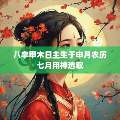 八字甲木日主生于申月农历七月用神选取