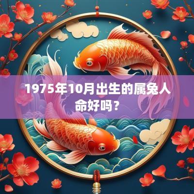 1975年10月出生的属兔人命好吗？