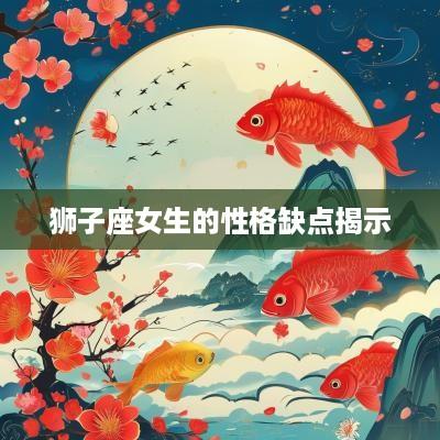 狮子座女生的性格缺点揭示
