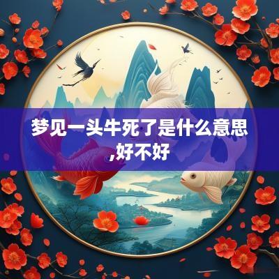 梦见一头牛死了是什么意思,好不好