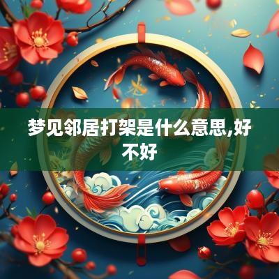 梦见邻居打架是什么意思,好不好