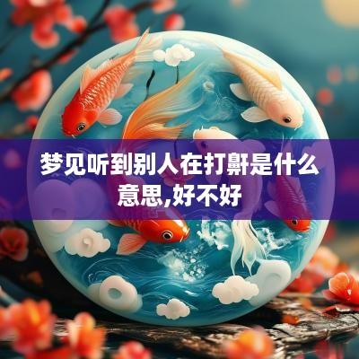 梦见听到别人在打鼾是什么意思,好不好
