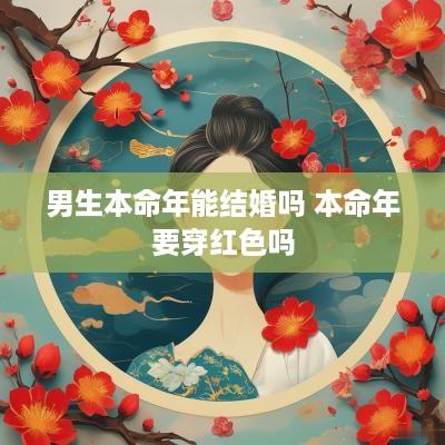 男生本命年能结婚吗 本命年要穿红色吗