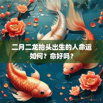 二月二龙抬头出生的人命运如何？命好吗？