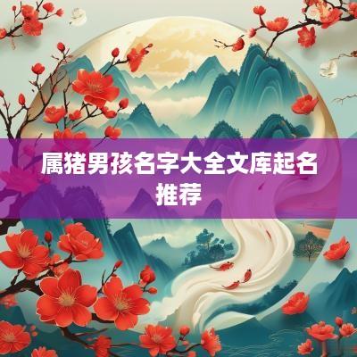 属猪男孩名字大全文库起名推荐