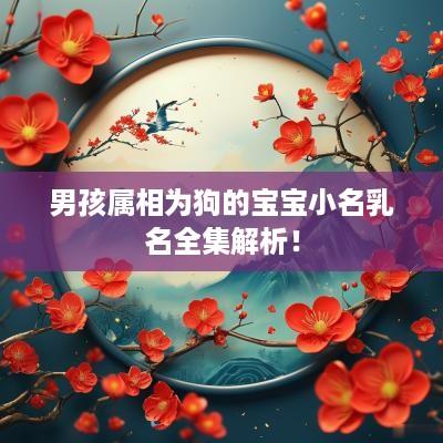 男孩属相为狗的宝宝小名乳名全集解析！