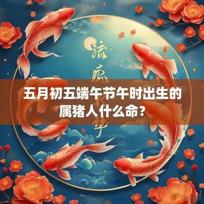 五月初五端午节午时出生的属猪人什么命？