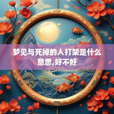 梦见与死掉的人打架是什么意思,好不好