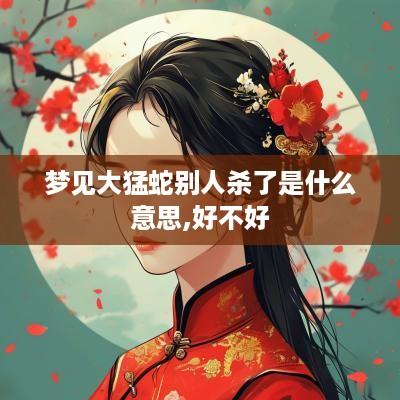 梦见大猛蛇别人杀了是什么意思,好不好