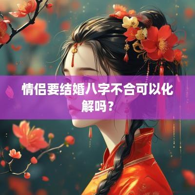 情侣要结婚八字不合可以化解吗？