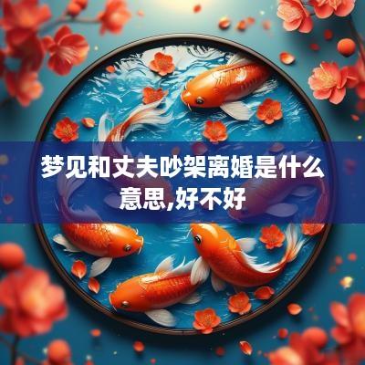 梦见和丈夫吵架离婚是什么意思,好不好