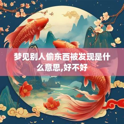 梦见别人偷东西被发现是什么意思,好不好