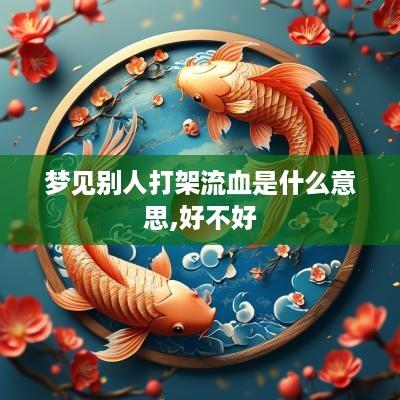 梦见别人打架流血是什么意思,好不好