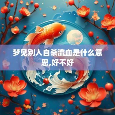 梦见别人自杀流血是什么意思,好不好