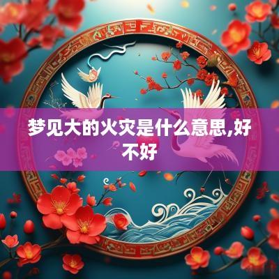 梦见大的火灾是什么意思,好不好