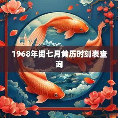 1968年闰七月黄历时刻表查询